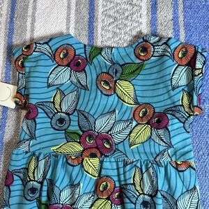 Tea Cuff Sleeve Baby Romper African Jewel Floral 9-12 Months New With Tags